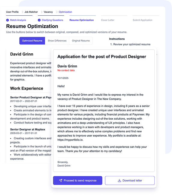 Cover Letter Creation